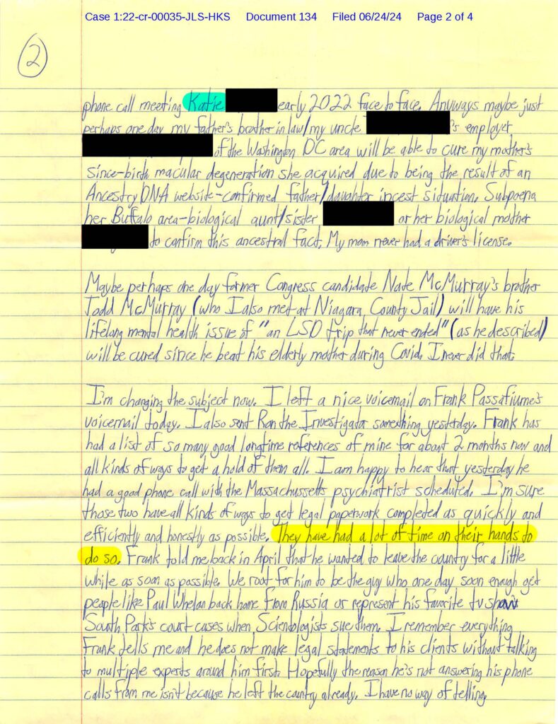 letter from luke wenke to the honorable John L. Sinatra, Jr. June 2024