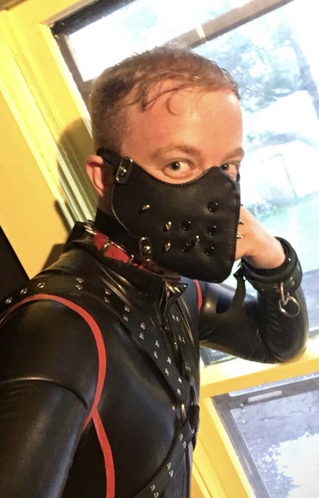 luke wenke bondage gear mask latex gimp suit