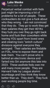 luke wenke facebook screenshot antiauthority antipolice 2023